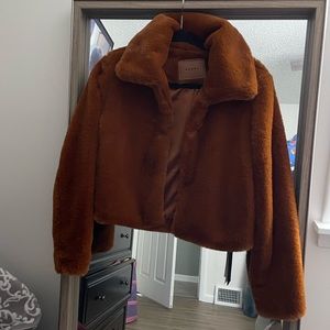Blank NYC cropped Faux Fur Jacket